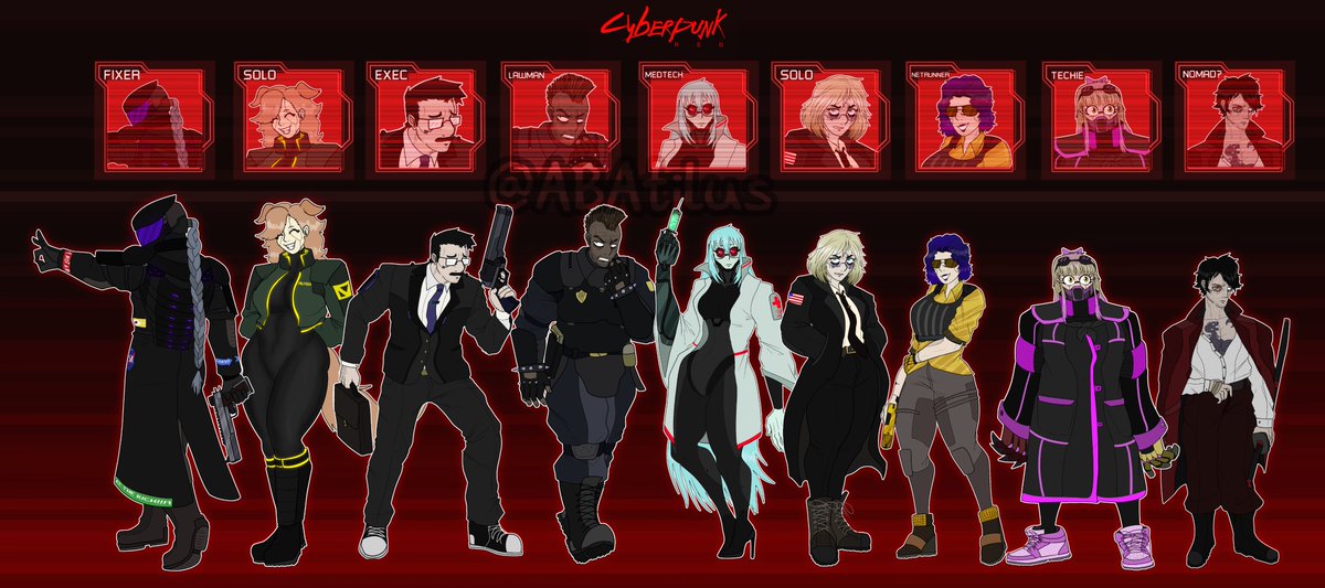 Whole bunch of Edgerunners and shit! #CyberpunkRED #cyberpunk