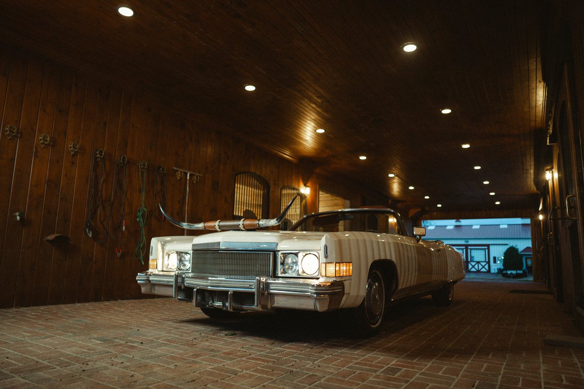 RandyHouser's tweet photo. Boots on the throttle, horns on a Cadillac! “Country Back” this Friday! Who wants a ride? 

https://t.co/8ZPmt3nXNw
#countryback https://t.co/TzVanWzBOj