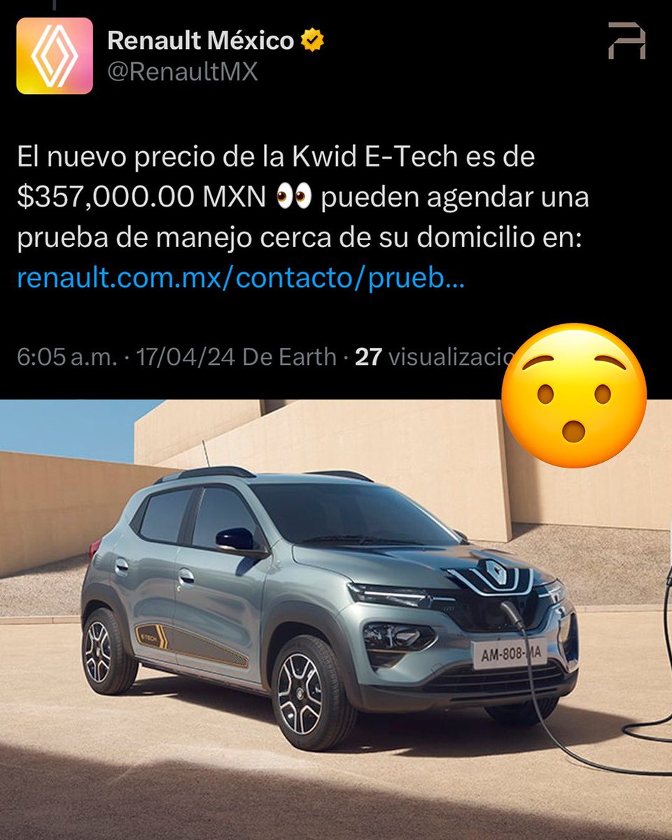 🔥 ¡#Renault lo hizo! Bajó el precio de #Kwid e-TECH para hacerlo más competitivo 👏