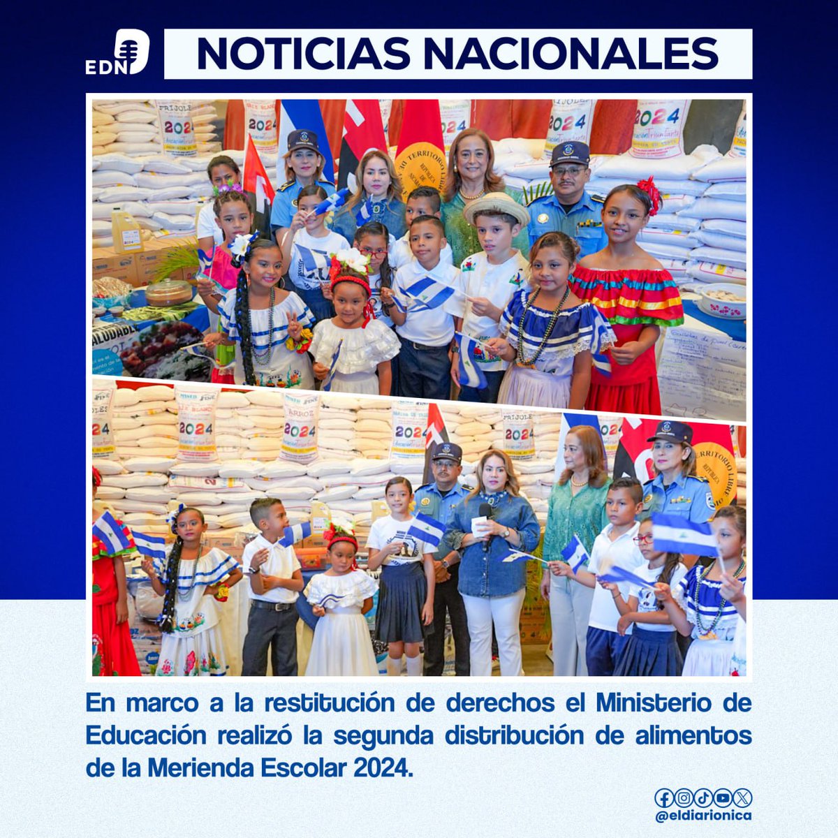 Sale segundo envío de la Merienda Escolar para más de 1 millón 200 mil niños y niñas de Nicaragua. #Nicaragua #16Abril