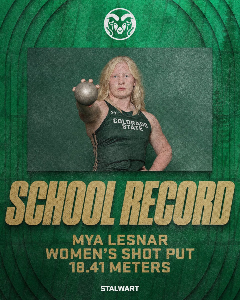 ICYMI: Mya Lesnar is now the owner of 𝘽𝙊𝙏𝙃 the indoor and outdoor women's shot put 𝙎𝘾𝙃𝙊𝙊𝙇 𝙍𝙀𝘾𝙊𝙍𝘿𝙎 💥

Mya won the women's shot put with a mark of 18.41 meters at the Long Beach Invitational!

#Stalwart x #CSURams