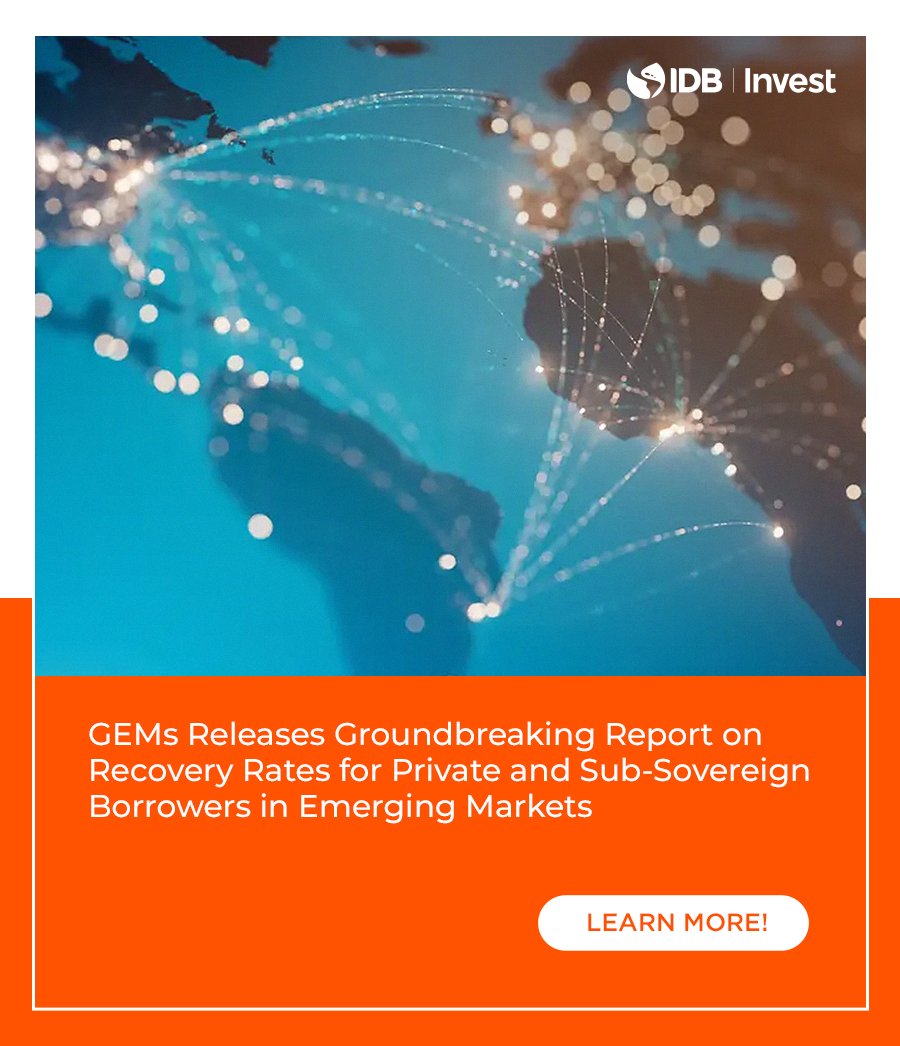 The GEMs Consortium has released a landmark report on recovery rates in emerging markets from 1994 to 2022, featuring contributions from 25 members, including #IDBInvest. Download the full report here: bit.ly/3UhSsuW