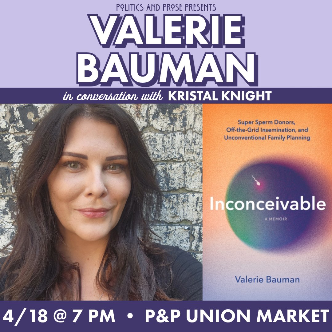 Thursday, join @valeriereports to discuss INCONCEIVABLE - a memoir & investigative report of an underground community of sperm donors & recipients who circumvent traditional fertility avenues & meet up on their terms - w/ Kristal Knight - 7PM @ P&P UM - bit.ly/3vTvSiK