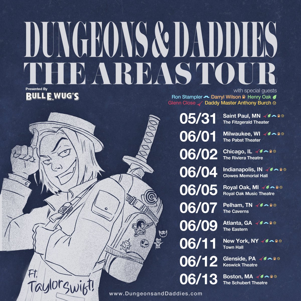 The daddies are hitting the road again: The Areas Tour is coming to the Midwest & East Coast this summer. Get your tickets today to see the season 1 dads we all know & love! linktr.ee/dungeonsanddad… For our friends across the pond, don't fret! We're planning a Europe tour soon™️
