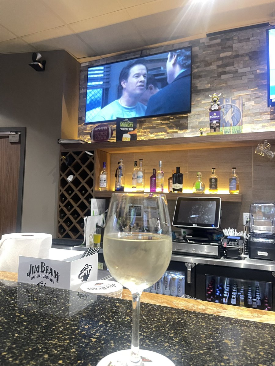 the girls are drinking wine at the grocery store Wahlburgers that has to have one tv that is constantly looping Mark Wahlburg’s greatest hits
