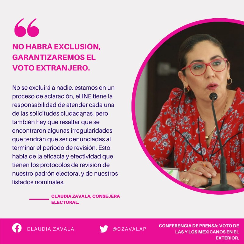 Desde el @INEMexico tenemos una responsabilidad doble, por un lado garantizar el derecho al voto de las y los mexicanos en el extranjero y por otro asegurar la confiabilidad del padrón y listados nominales.