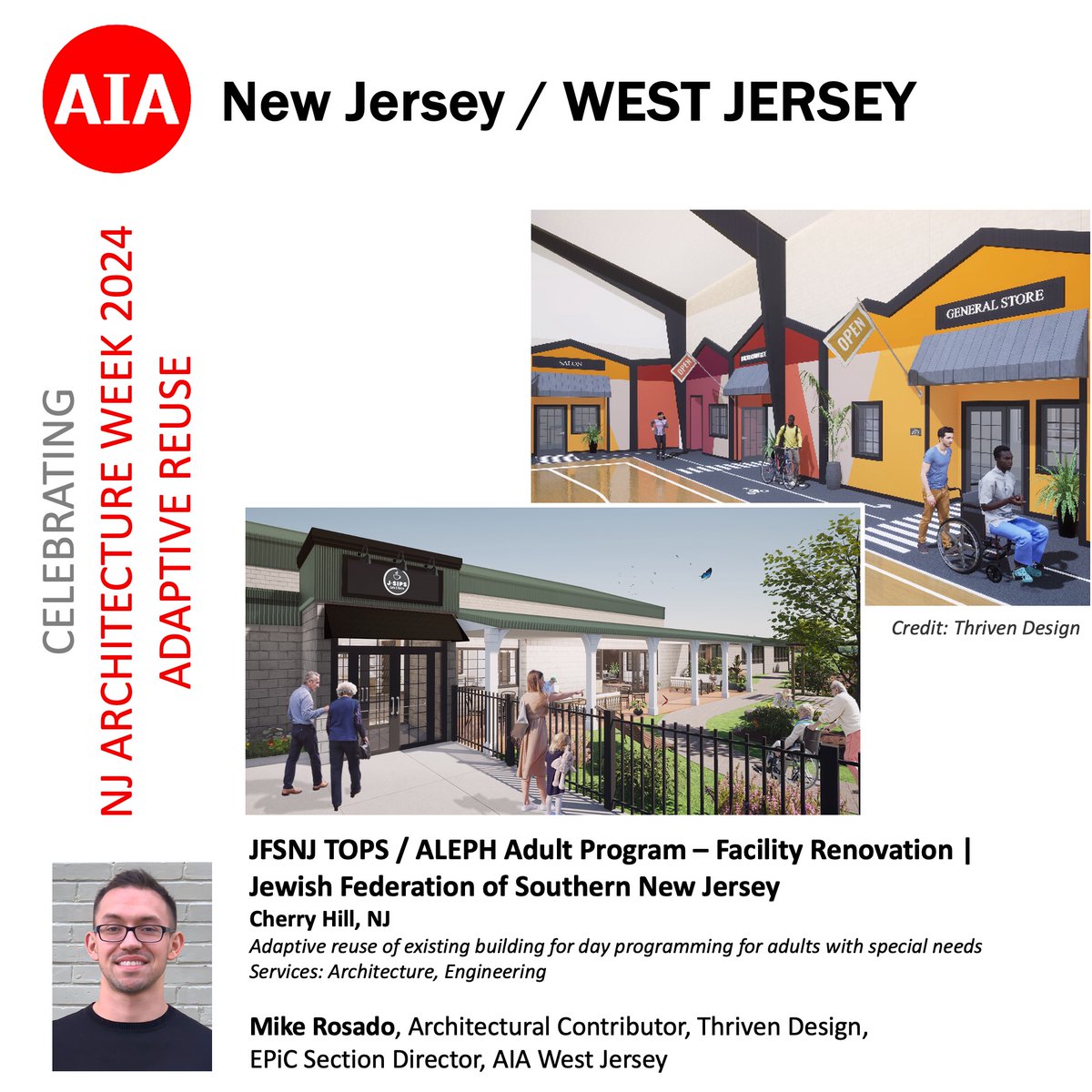 AIANJ's tweet photo. #adaptivereuse #aianj #aia #aiawj #architectureweek #njarchweek #njarchweek24 #valueofthearchitect #njarchitecture #njarchitect #cherryhillnj #jfsnjtopsaleph #jewishfederationofsouthernnj #thrivendesign @thrivendesign @AIANational @AIANJ https://t.co/9P8J4B8qYW