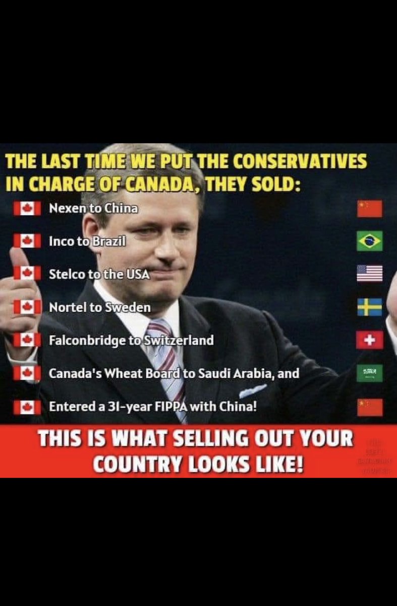@AidanMackeyON We owned Canada 🇨🇦 before Harper sold it to India, China, Russia…