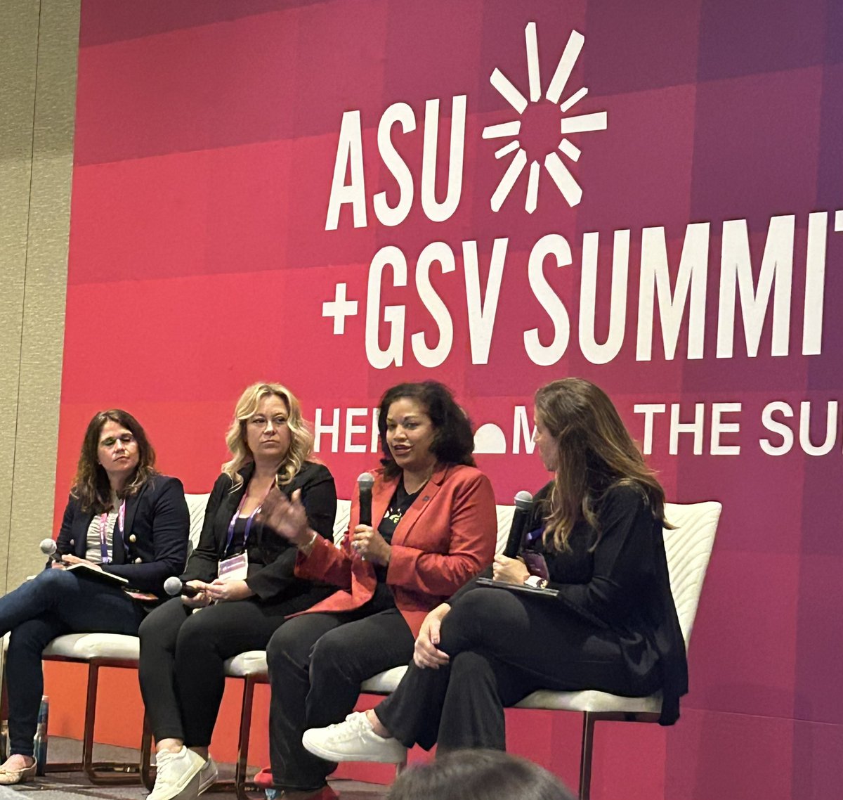 MichaelTAbrams's tweet photo. Great discussion at #asugsvsummit today “Impact of AI on the future of work &amp; skills-based employment.” #ASU #ASML #Innovation #semiconductors #leadership #culture #AI #skillsFirst #OrgDev https://t.co/sfTno1nlbd
