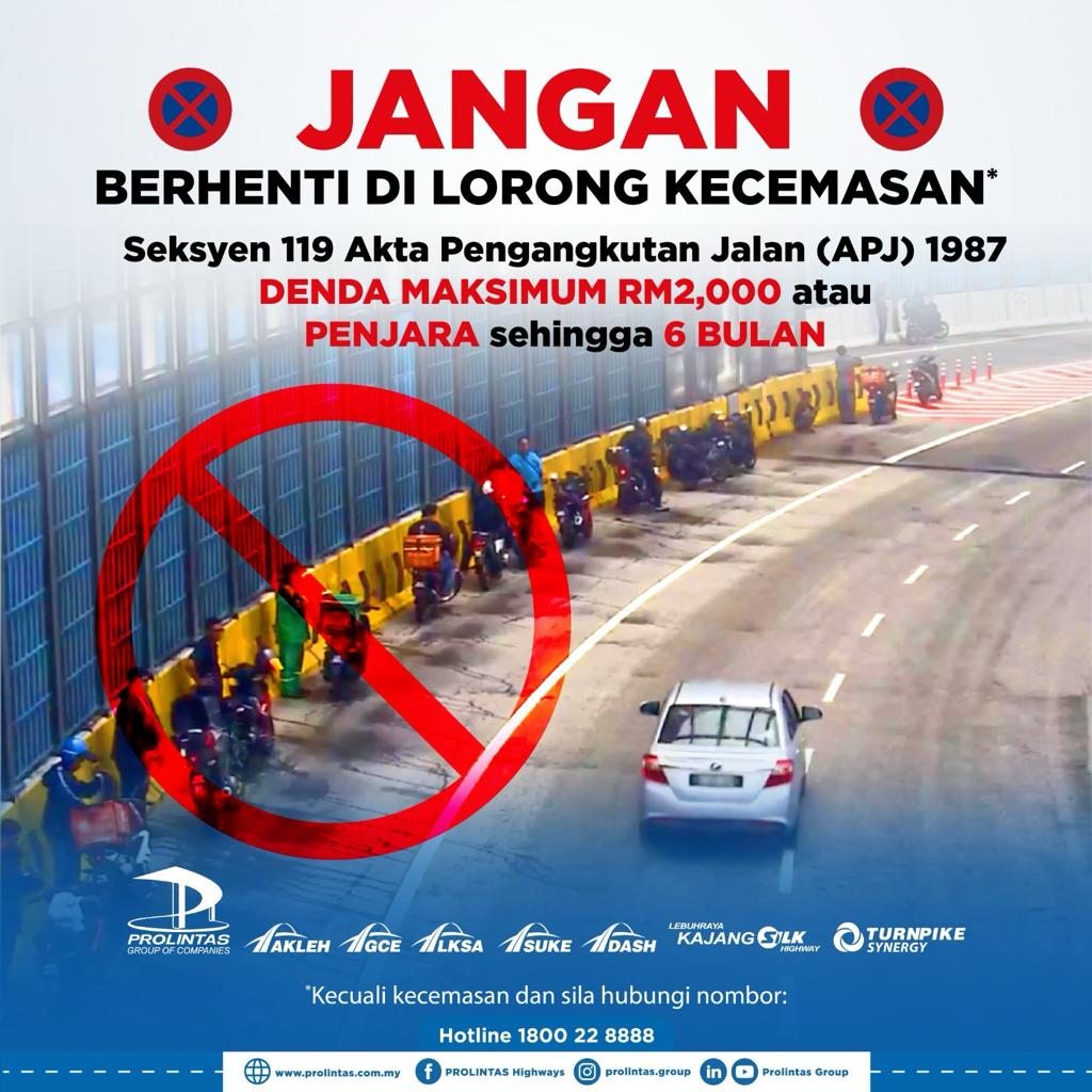 Berhenti di lorong kecemasan adalah satu kesalahan. Elakkan risiko dirempuh semasa hujan lebat kerana lorong kecemasan bukan tempat berhenti, bukan tempat berteduh dan bukan lorong motosikal. #InfoTrafikDASH #PesanPROLINTAS #PROLINTASAnnouncement