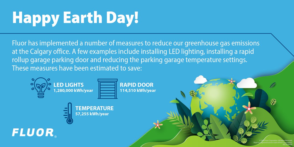 Happy #EarthDay! At Fluor, sustainability is a solid part of our foundation that comes from decades of delivering innovative, predictable and sustainable solutions. #BuildingABetterWorld