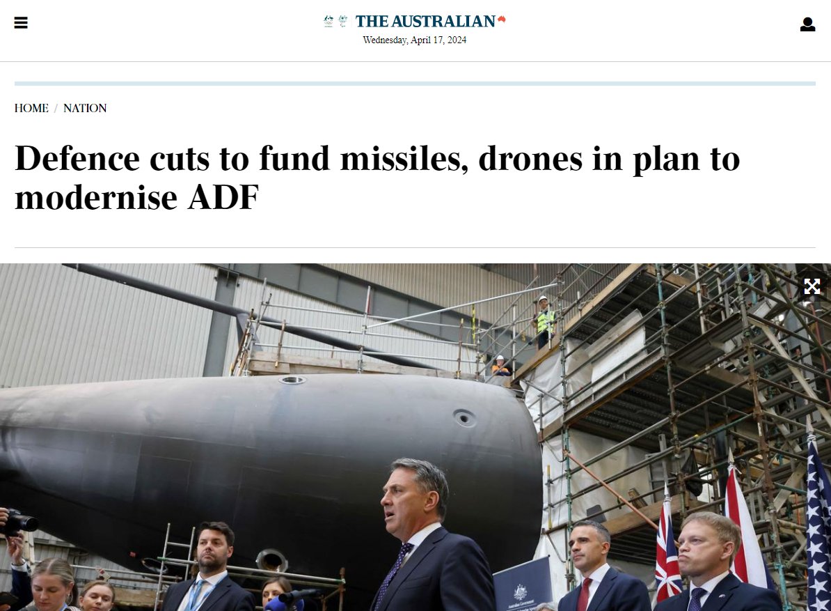 1/ Spin, spin, spin. Defence Minister Marles is about to announce Labor’s new national Defence strategy today. He has nowhere to go with a budget that still includes $368b for nuclear subs, $45b for (very) future frigates and new Labor follies like $5b on attack helicopters.