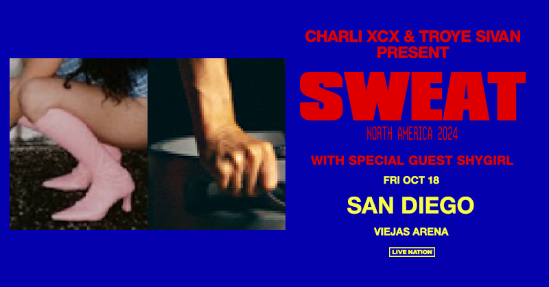 CHARLI XCX & TROYE SIVAN PRESENT: SWEAT. With special guest Shygirl. Sign up now for presale access thru 4/25 at sweat-tour.com