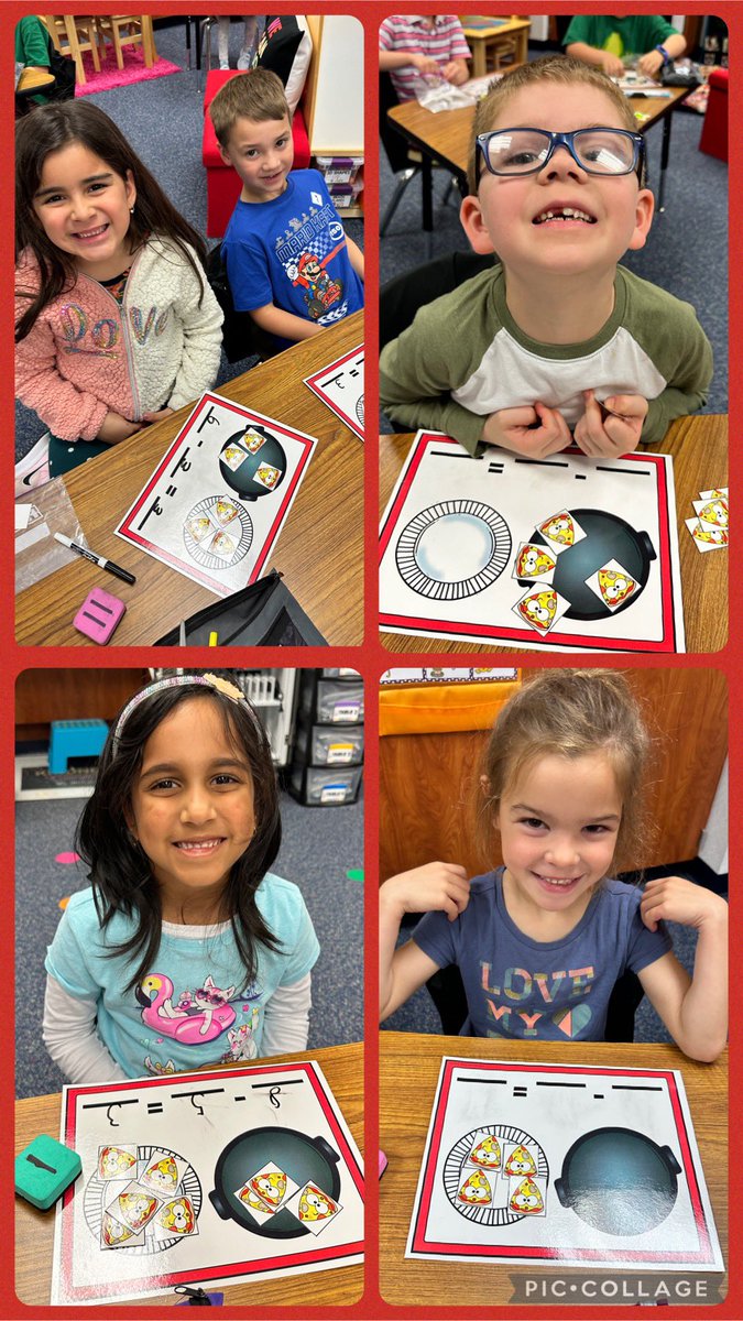 MsHKinderCrew's tweet image. We love practicing story problems with our number sentence mats!! Except when it makes all of us want to eat pizza 🍕 hehe #subtractionfun @LindseyElem