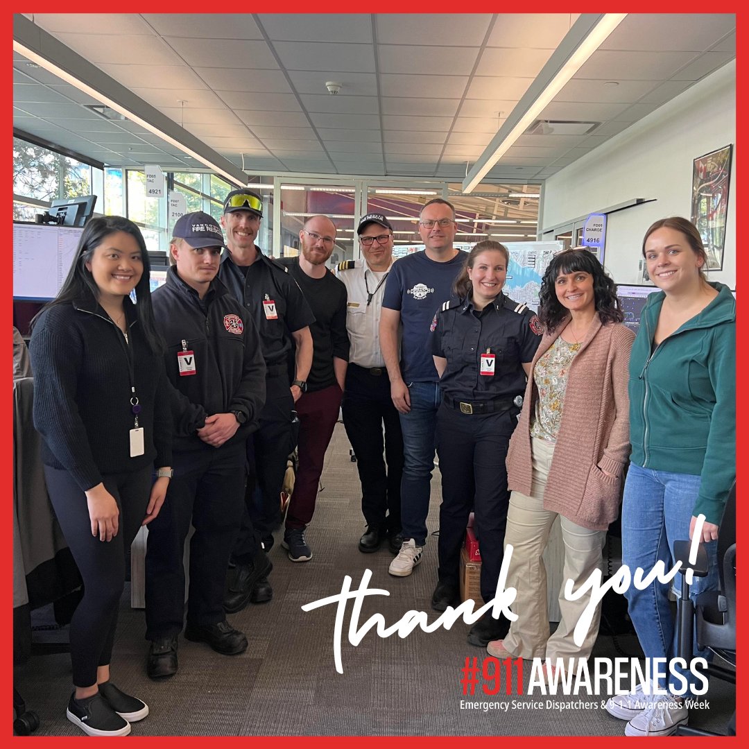 A big thank you to @VanFireRescue for taking the time to visit our staff today in recognition of #911AwarenessWeek. We're so proud to partner with you! #911BC #ProudPartners