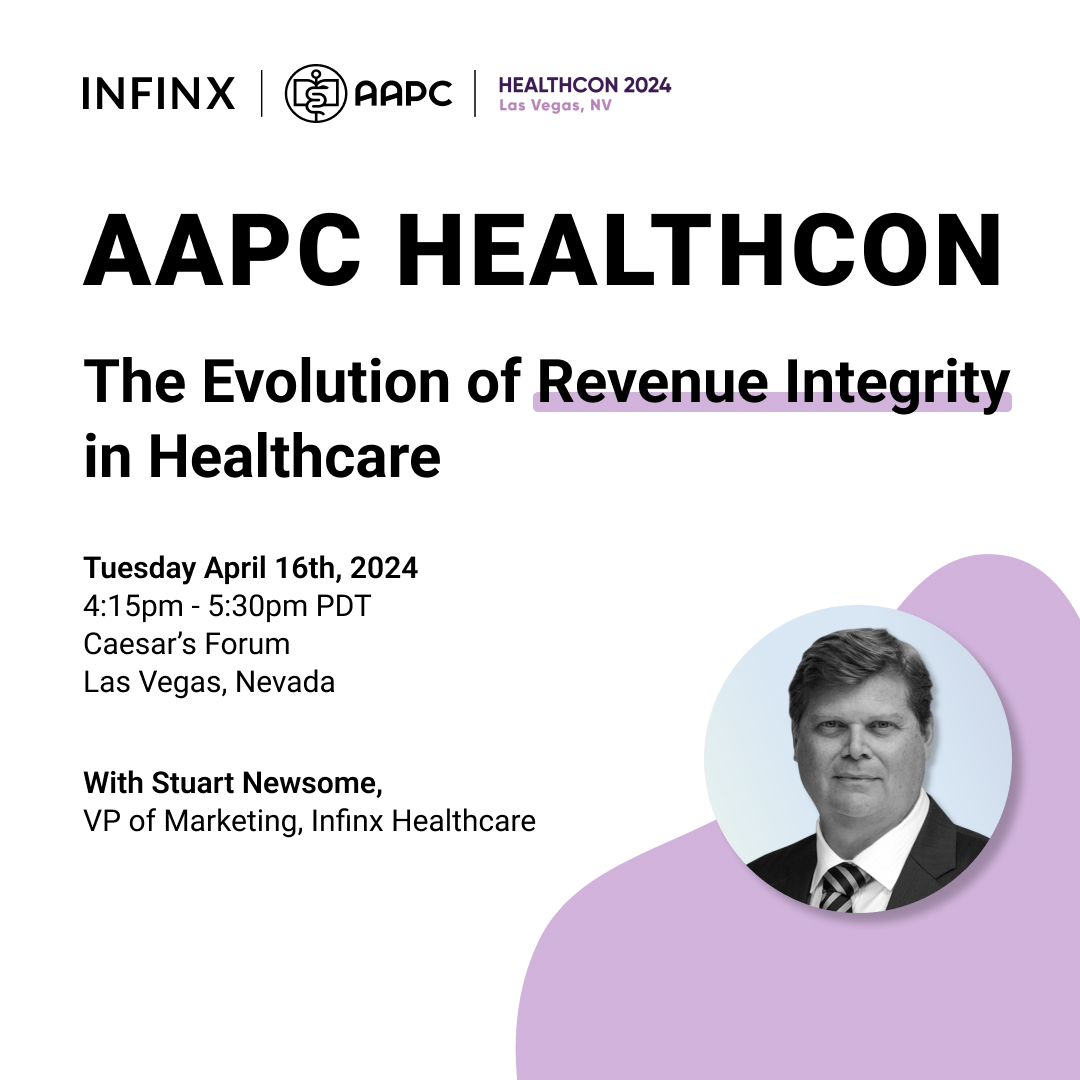If you’re in Las Vegas at AAPC HEALTHCON, join Stuart Newsome, CPCO, VP of Marketing, at 4:15 PT for Session 6E - “Evolution of Revenue Integrity”. hubs.li/Q02t59220 #RevenueIntegrity #HealthcareFinance #Event #AAPCHealthCon #aapc #RevenueCycleManagement #RCMAutomation