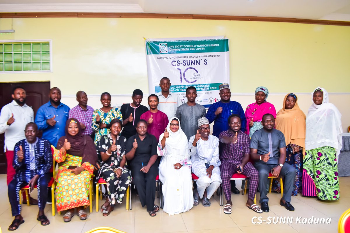 cs_sunnkaduna's tweet photo. #cssunnat10 Anniversary!
Our Media Dialogue garnered reaffirmation from @UNICEF_Nigeria @KADPBC @KadunaMOAgric and other key stakeholders present. Their steadfast commitment to supporting CS-SUNN and nutrition initiatives in the state was evident in the passion exhibited. https://t.co/b1tPxrSqHn