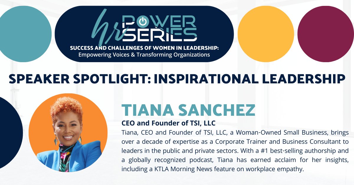 Meet Tiana Sanchez! 🤩 With a focus on leadership development and organizational growth, Tiana's expertise is unmatched. Join us at PIHRA's HR Power Series on Thu, Apr 25, at Bluewater Grill, Redondo Beach, CA: mypihra.org/events/EventDe…