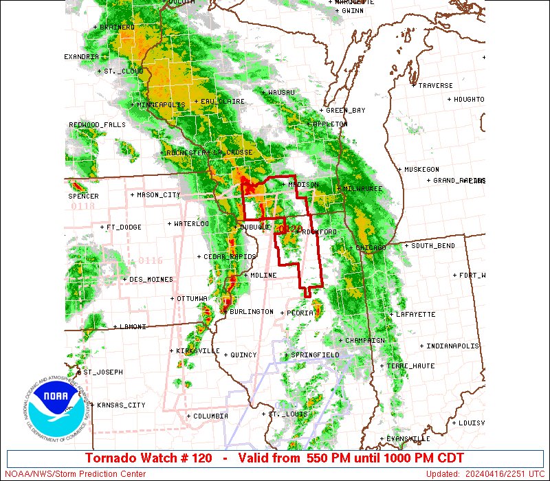 5:52pm CDT #SPC_Watch WW 120 TORNADO IL WI 162250Z - 170300Z, #ilwx #wiwx, spc.noaa.gov/products/watch…