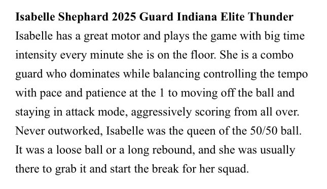 Thank you @LBInsider for the mention and the very nice write up. Our team had a great weekend at April Showers and we are looking forward to the Adidas 3SSB Live Event later this week in Texas! @IndianaEliteWBB | @INEliteThunder @t_mar1 | @CHS_Womensbball