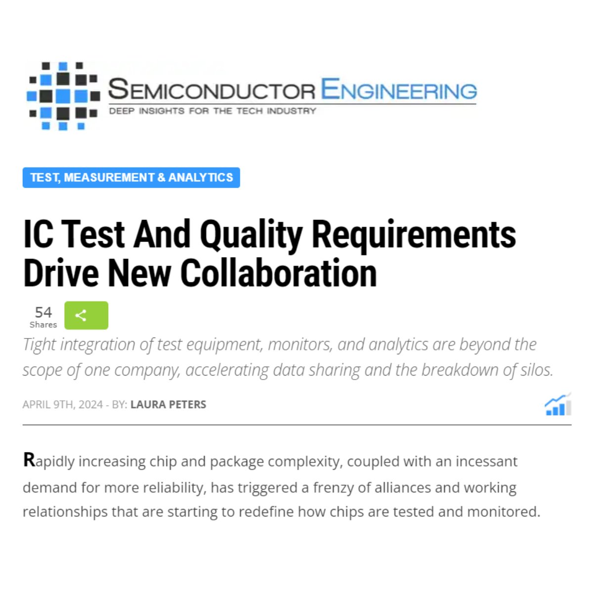 pdf_solutions's tweet image. One key goal of the strategic collaboration among @Advantest_ATE, @pdf_solutions,and @proteantecs is detecting yield and reliability issues sooner. Read @SemiEngineering&apos;s article about it at bit.ly/49UUiXn.

#SemiconductorSolutions  #SemiconductorTesting