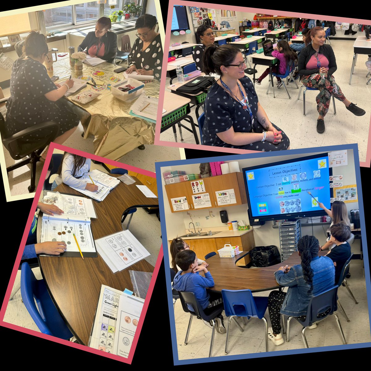 Scenes from our Math Labsite at Oakside! Ms. Ribellino shared differentiation strategies to maximize student learning. Each teacher took away something to implement in their classroom! 🎉🎉🎉
