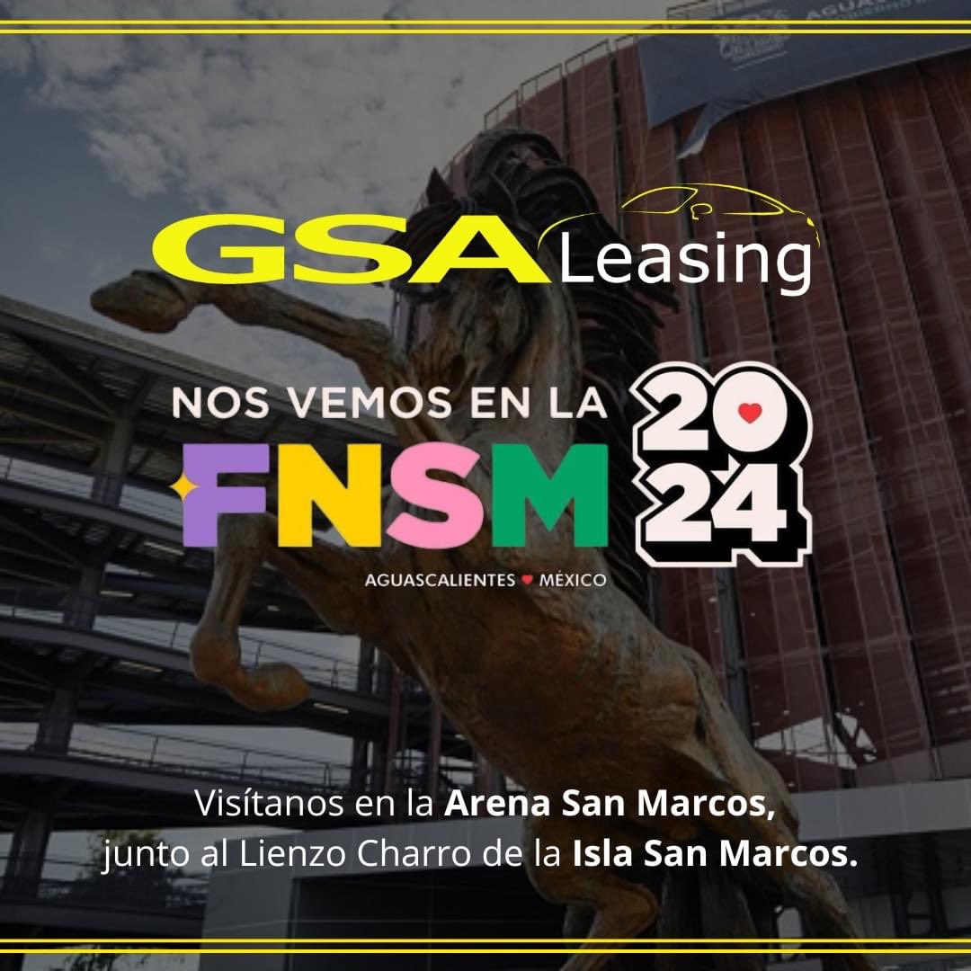 GSA_Leasing's tweet photo. Visitanos en la Feria Nacional de San Marcos 🤠
Te esperamos en la Arena San Marcos, frente al Lienzo Charro 🐎

Estaremos presentes en todos los eventos duarante toda la #FNSM2024 😎 Pregunta por nuestro #Leasing 📲 https://t.co/lvCSICQR8c