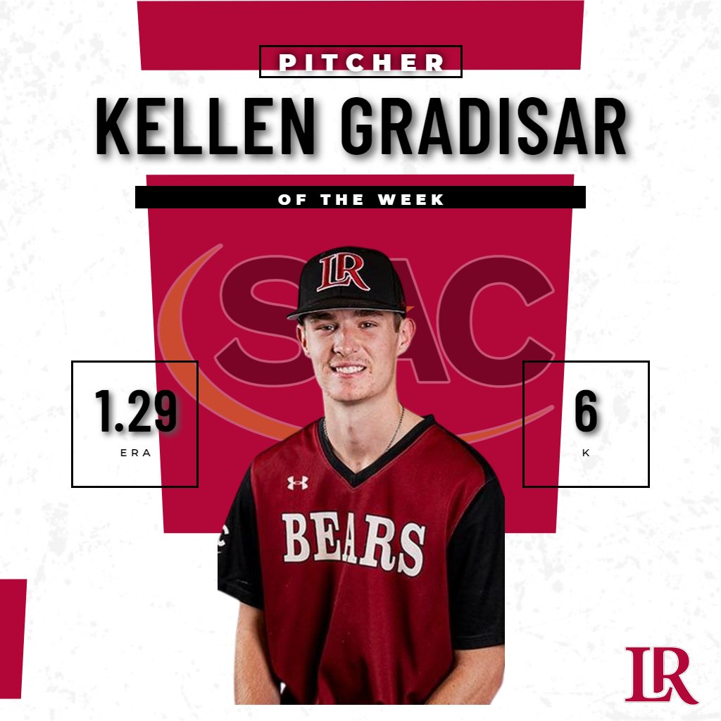 𝗕𝗔𝗦𝗘𝗕𝗔𝗟𝗟 𝗣𝗟𝗔𝗬𝗘𝗥𝗦 𝗢𝗙 𝗧𝗛𝗘 𝗪𝗘𝗘𝗞 ⚾️ Lenoir-Rhyne's McPeak and Gradisar earn Player and Pitcher of the Week honors. 📰: thesac.com/x/8c2ak | @LRbears