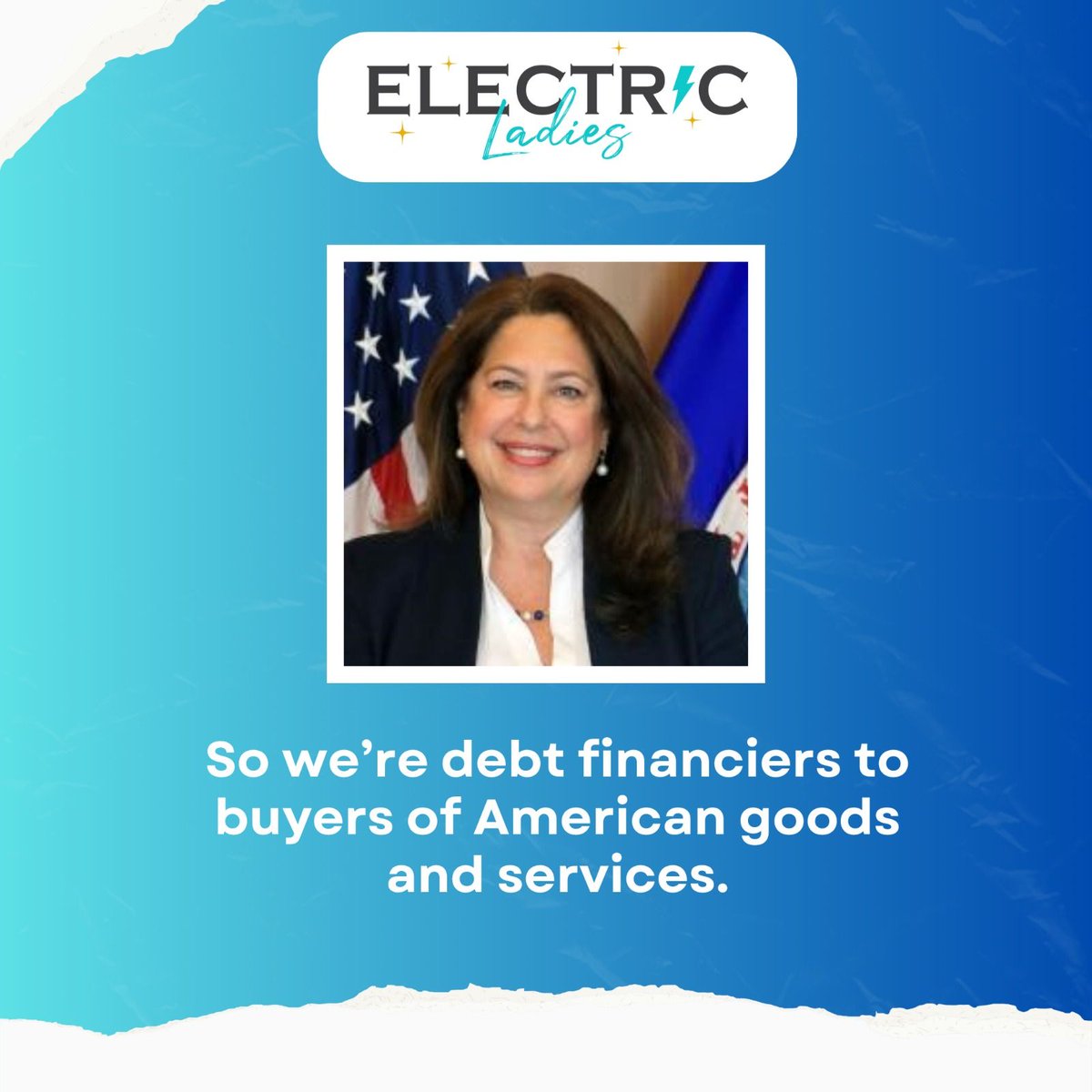 Empowering global trade with @EximBankUS Dive into the Electric Ladies Podcast with Judith Pryor on how EXIM Bank supports businesses in selling goods & services overseas along with financing tools, export credit insurance, & more buff.ly/4ayaRcL #Economy #Export #Finance