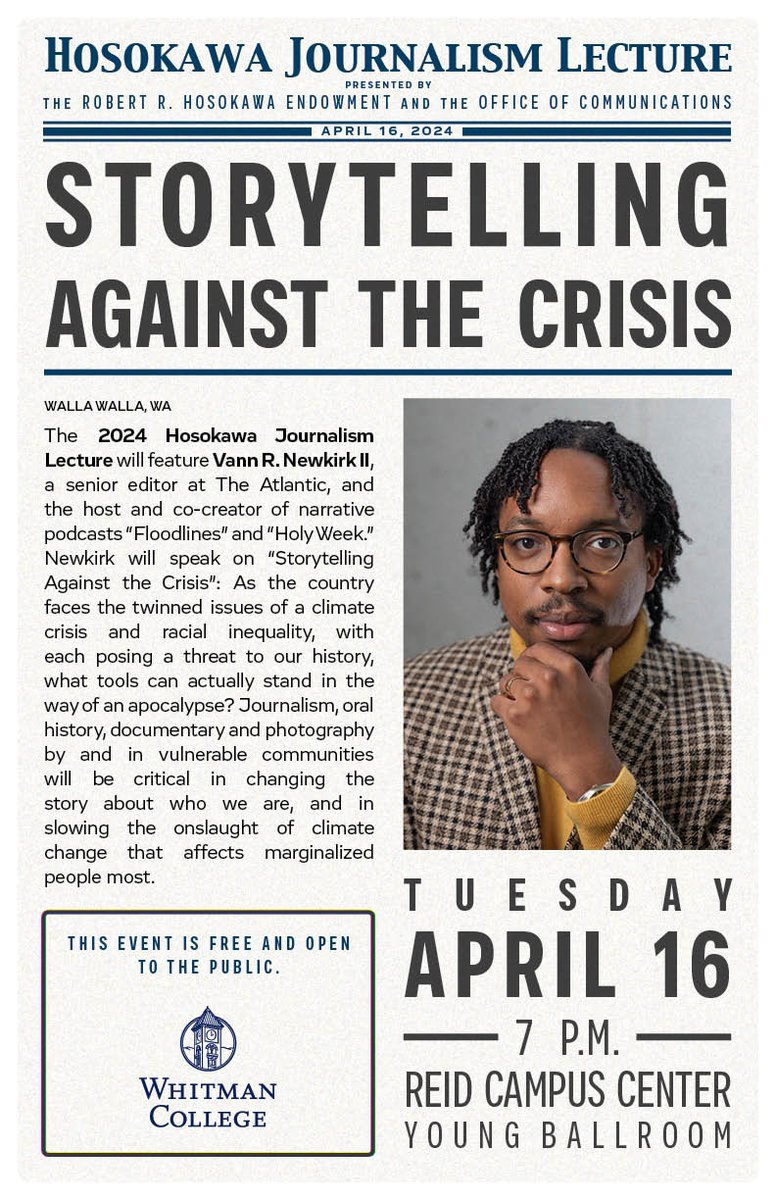 Join us and award-winning journalist Vann R. Newkirk II from @TheAtlantic in an enlightening exploration of journalism's role in battling climate and racial justice issues. 👥📰