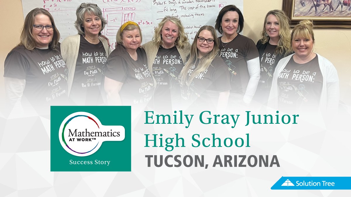 SolutionTree's tweet photo. Picture this: a whopping 25% jump in student assessment scores! 📸
Emily Gray Junior High has cracked the code to supercharging student success in mathematics. How'd they do it? By diving headfirst into #MathematicsatWork strategies.📊✏️https://t.co/F8pF0etEd7 @TVUSDschools https://t.co/7X5WVbUgbK