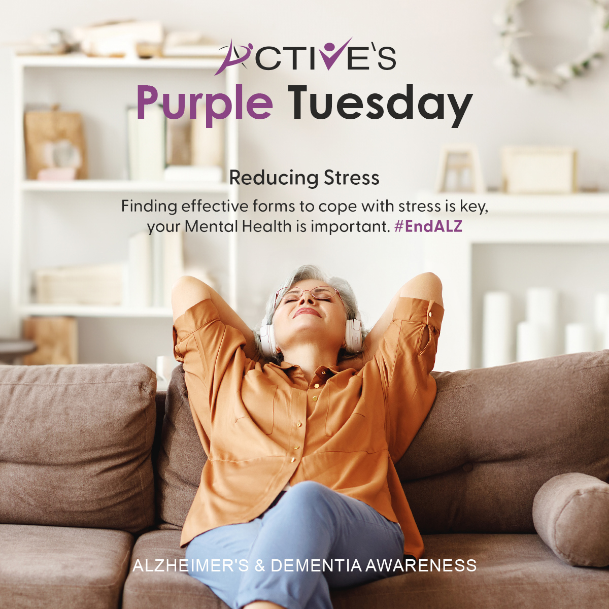 ACTIVEHHH's tweet photo. Stress can harm your #brainhealth and increase your risk of Alzheimer's disease. Combat this by practicing mindfulness and deep breathing to lower cortisol levels. Take control of your health and reduce your risk. #ActivesPurpleTuesday #EndALZ https://t.co/f2Tfx6bIk7