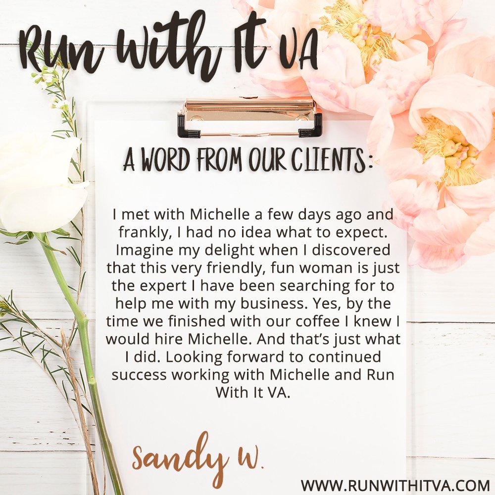 Testimonials warm my heart! ❤️

If you would like to learn about how I can possibly help you, schedule a complimentary consultation with me here 👇

calendly.com/runwithitva/30…

#buildyourbusiness #businesshelp #leadgeneration