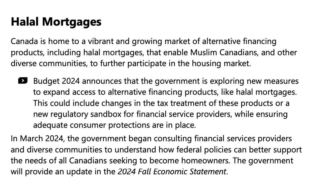 PaulMitchell_AB's tweet photo. Trudeau Liberals to introduce "Halal Mortgages" for Muslims. 

"This could include changes in the tax treatment of these products"

Religious financial products with different tax treatment? What? 🤔 https://t.co/VhplCTFer2