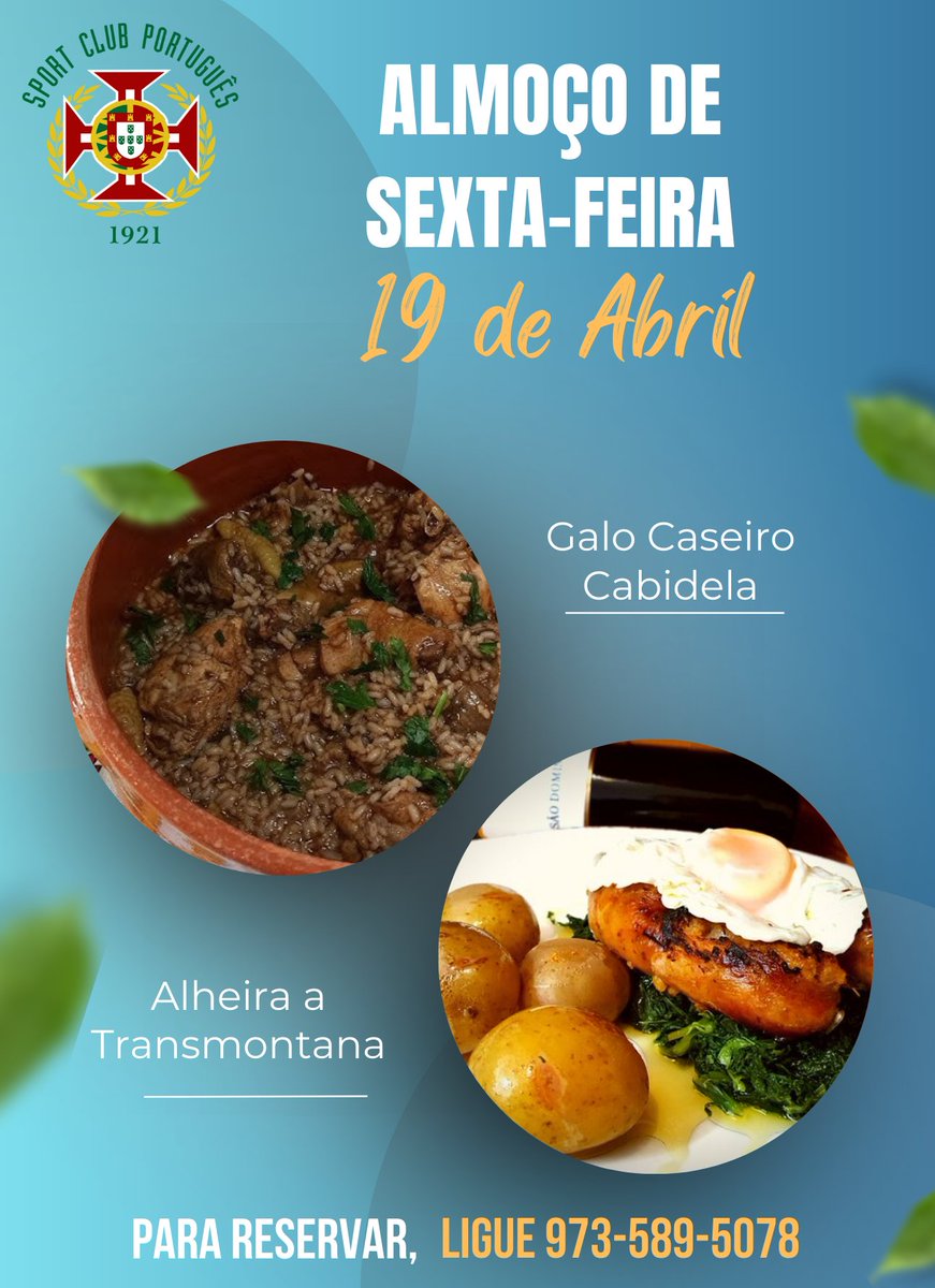 scpnewark's tweet photo. Menus de Sexta-Feira,  dia 19 de Abril e Sábado, dia 20 de Abril

 Aconselhamos chamar e reservar com antecedência. 

Para reservar, ligue  973-589-5078

Obrigado https://t.co/y7HKiN0u0v
