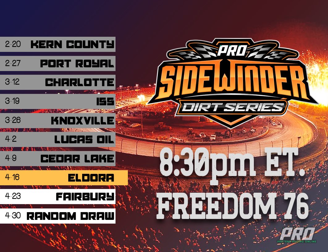 It’s THE Freedom 76! 🇺🇸

Tonight at 8:30 is the 6th Freedom 76! Who adds their name to the trophy?