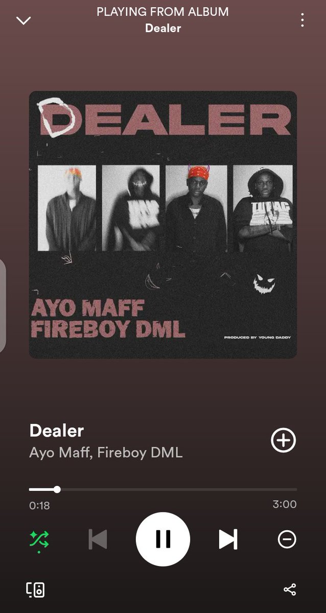 Ayo Maff x Fireboy DML's DEALER now on Spotify 🔥🚀
music.empi.re/dealerayo