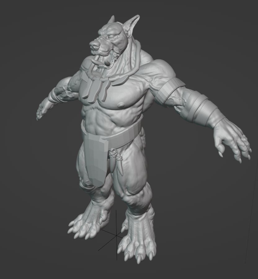 gnollageddon's tweet photo. plowing through this awesome Worc model :3 just fleshing out the placement of the assets, I have to design some weapons for him too 

 #furry #furryart #monsterart #creatureart #3Dart #3D #characterart #blender3D #blenderart #blender https://t.co/OiJSuzACoS