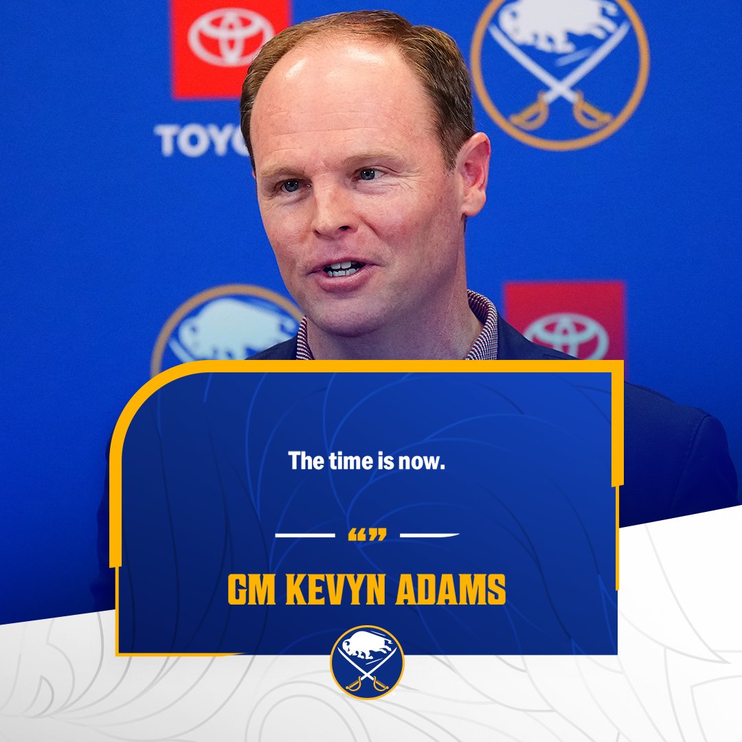 BuffaloSabres's tweet photo. It's go time.

Recap GM Kevyn Adams' press conference here: https://t.co/xes0m69VxJ https://t.co/ttyOlrDM64