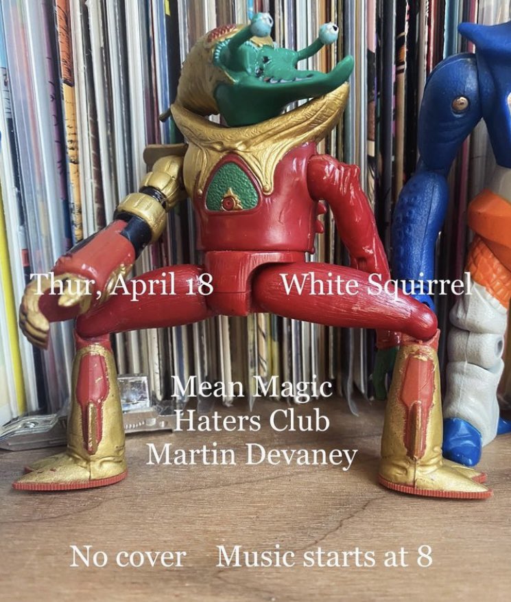 Devaney and Friends back for another Third Thursday this week at the White Squirrel. This month’s guests: Mean Magic and Haters Club. We kick it off at 8.