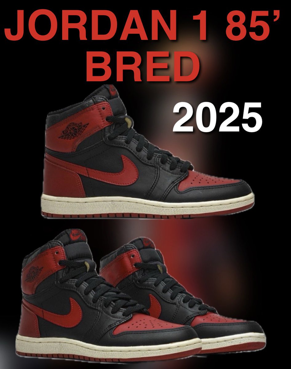 snipernick32's tweet photo. FINALLY JORDAN BRAND IS GIVING US THE AIR JORDAN 1 85’ BRED IN 2025!! WHO IS READY!! @zsneakerheadz @sneakerfiles https://t.co/tpeBQB1b3u