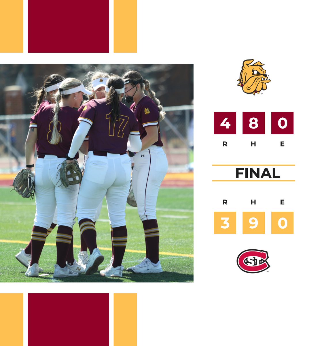 UMD_Softball's tweet photo. That's a St. Cloud sweep! https://t.co/QV7U19MX12