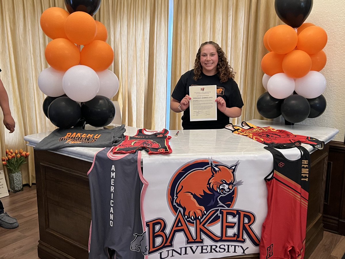‼️SIGNED & OFFICIAL‼️ Welcome Emmale Americano from Hemet, California. She is signed & ready. This 3x League & CIF placer is also an Honor Roll student and majoring in Biology. Headed to BC to be a Baker Wildcat #BakerBold & #BakerTough