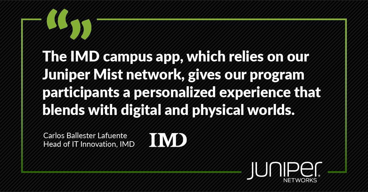 .@IMD_Bschool relies on #AI-driven connectivity and indoor location services to power its campus navigation app, resulting in 4X faster troubleshooting of network problems. Discover how to elevate the campus experience with Juniper Mist network solutions: juni.pr/3U0hrBE