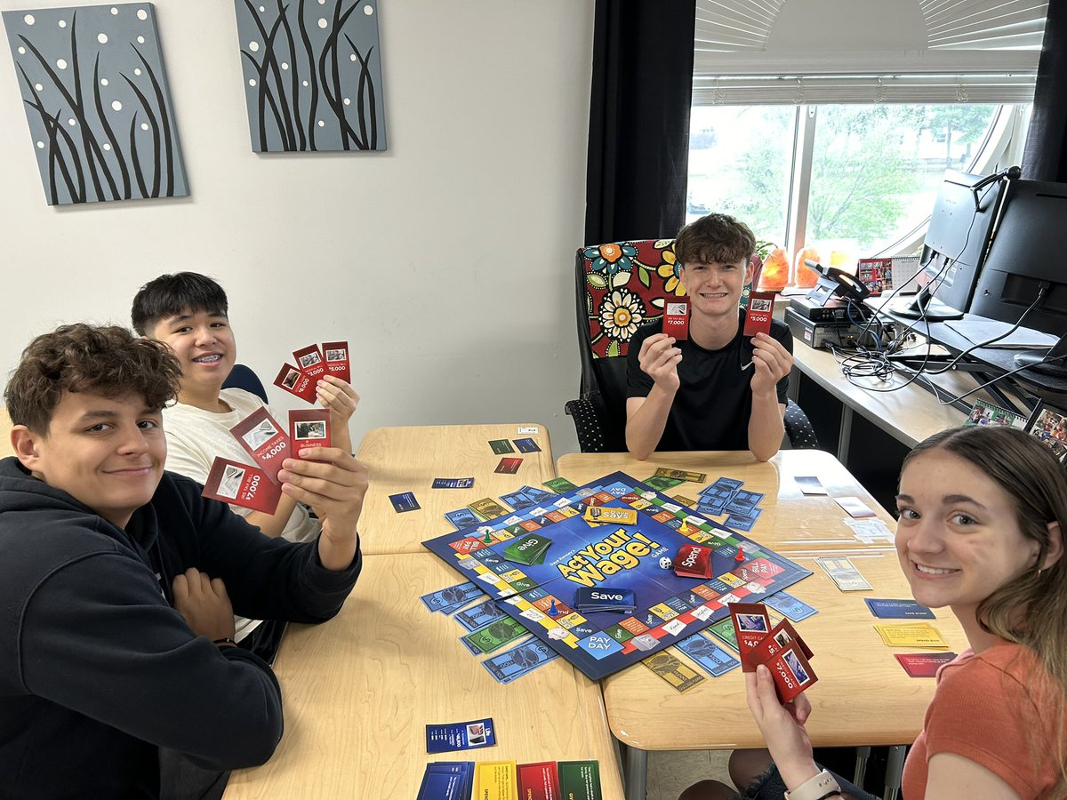 FrasierKim's tweet photo. Today in Personal Finance class we played the #ActYourWage game to practice the envelope system for budgeting and the snowball method for debt repayment. 

By the end of class only a few were able to announce “I’m debt free!” https://t.co/X8JH5dz1PU