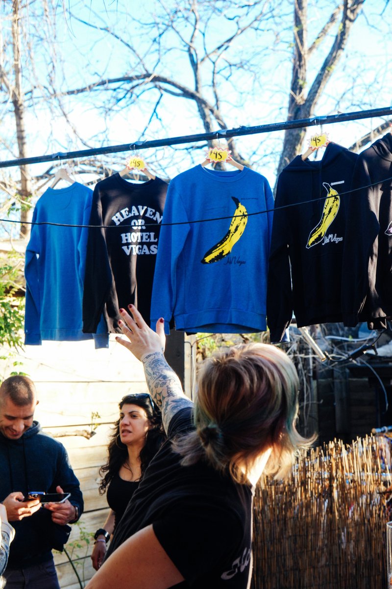 Did you miss out on scooping some merch from us during @SXSW❓ Warm stuff for cool nights now available on our website from @FSGprints & your summer uniform available behind the bar❗️🍌 fsgprints.com/collections/ho… 📸: Jade Skye Hammer