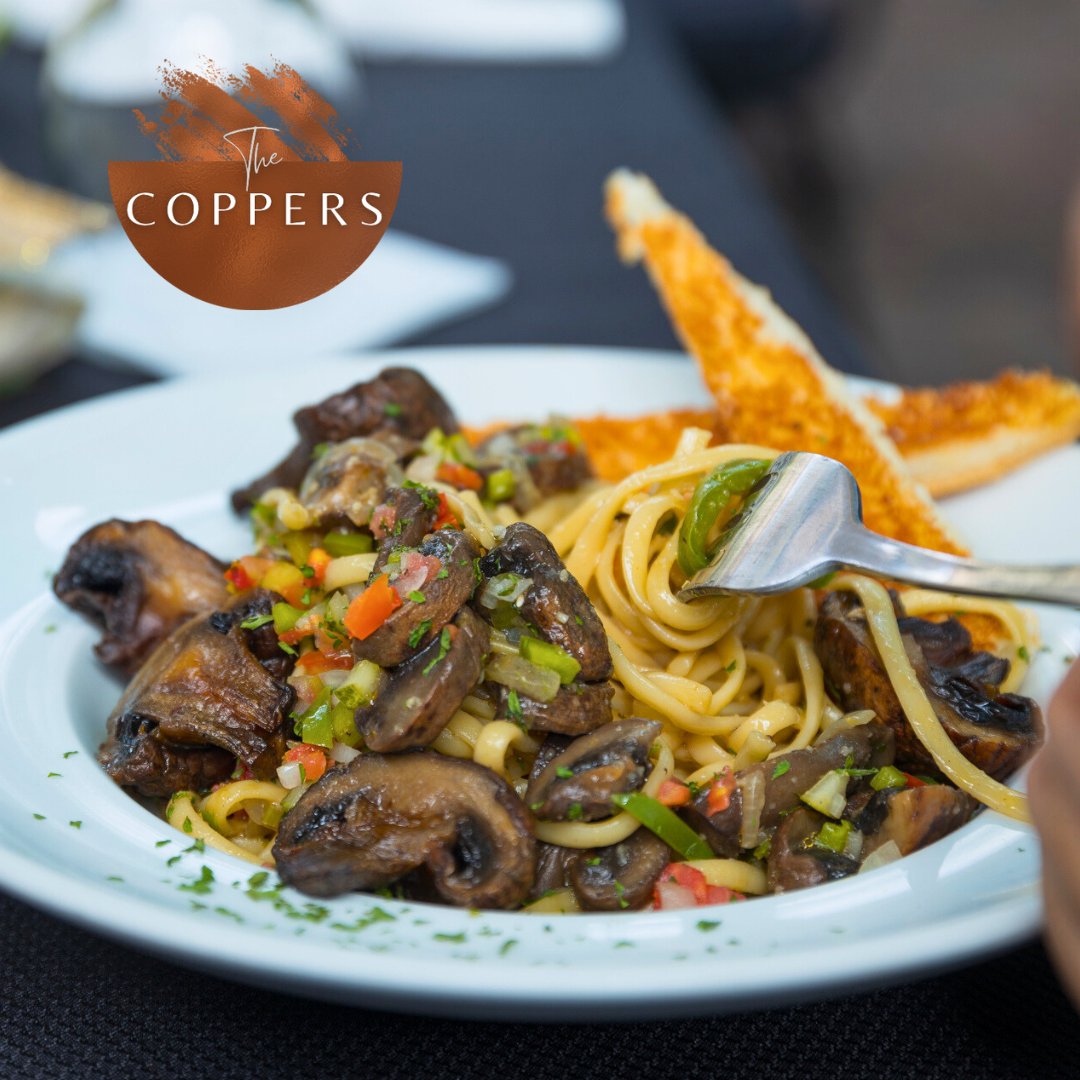 Enrich your dining experience with our Mushroom Linguine, perfectly complemented by a glass of white wine.

 Join us for a delightful meal!

#ExquisiteFlavors #DiscerningPalates #FoodieDelights #CopperCellar #CopperGarden #OutdoorDining #ElevateYourTaste  #SensoryDelights