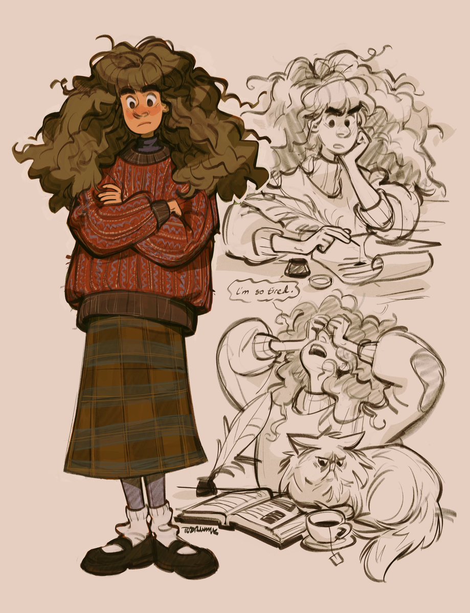 drew these hermione’s while at the library surrounded by other stressed out students, felt fitting #hermionegranger #hp