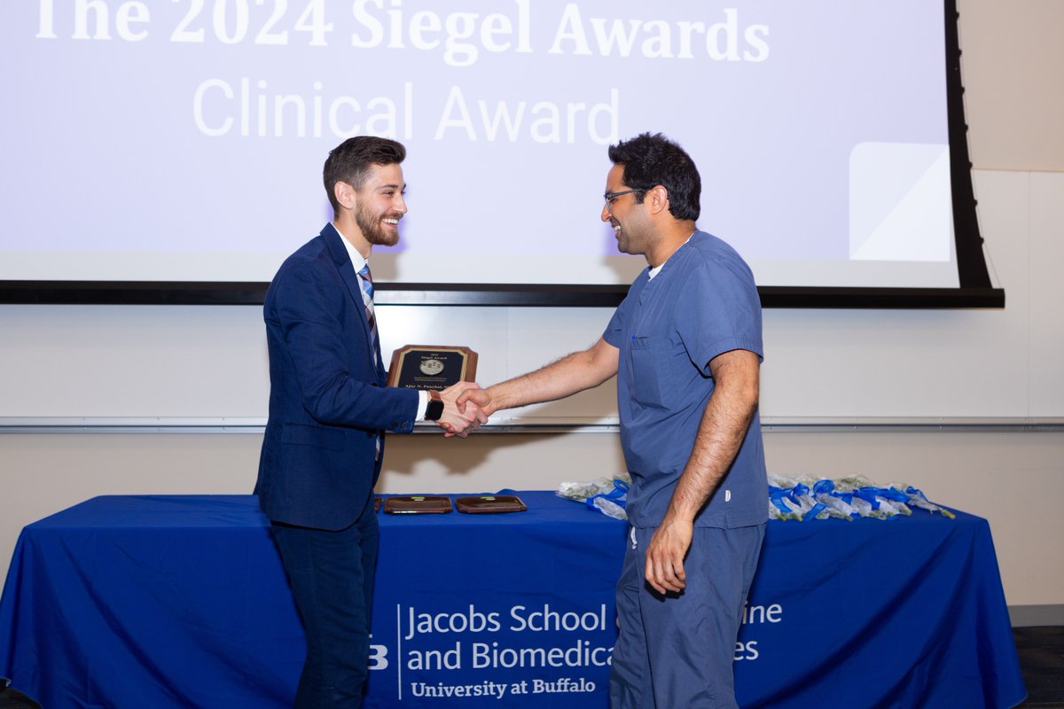 The @Jacobs_Med_UB community gathered recently to celebrate the winners of the 2024 Louis A. & Ruth Siegel Awards for Excellence in Teaching! 🌟 See the #UBTrueBlue awardees & nominees now: buff.ly/49DVbDw #UBuffalo #TeachingExcellence #MedicalSchool