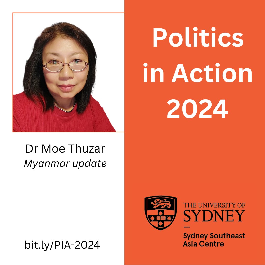 Dr Moe Thuzar of ISEAS – Yusof Ishak Institute will be bringing us the 🇲🇲Myanmar update for Politics in Action 2024. It's less than a month until this annual event happens! Register your place today: bit.ly/PIA-2024 #PoliticsInAction24 #Myanmar #politics